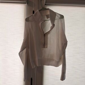 Varley Cream Mesh Sweater